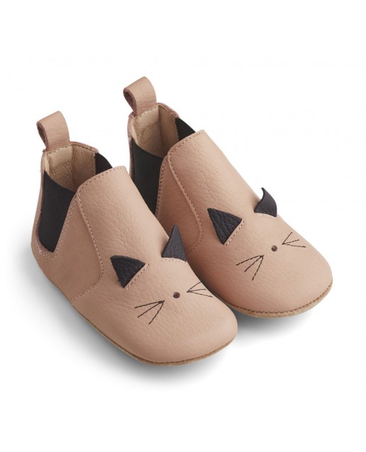 Edith Leather Slippers |  Cat rose